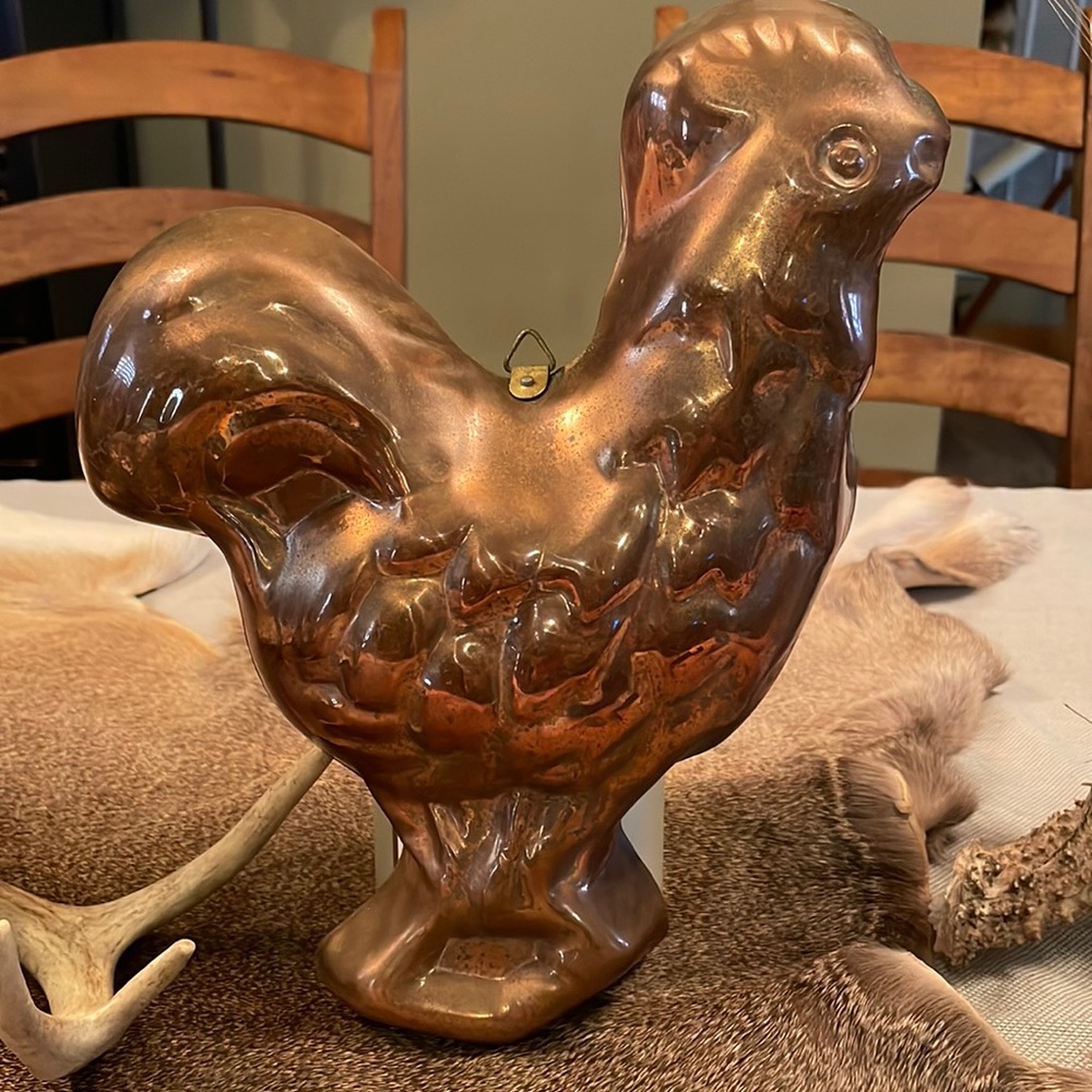 Vintage copper rooster mold